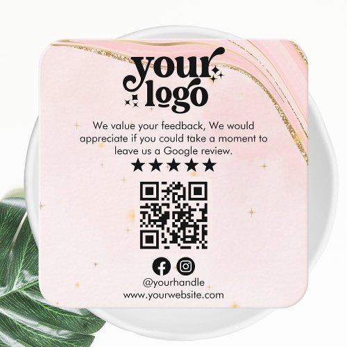 Google Reviews QR Code Modern Logo Business Review Enclosure Card