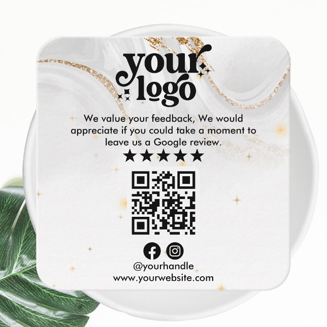 Google Reviews QR Code Modern Logo Business Review Enclosure Card (Creator Uploaded)