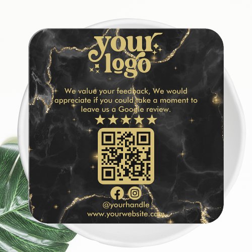 Google Reviews QR Code Modern Logo Business Review Enclosure Card