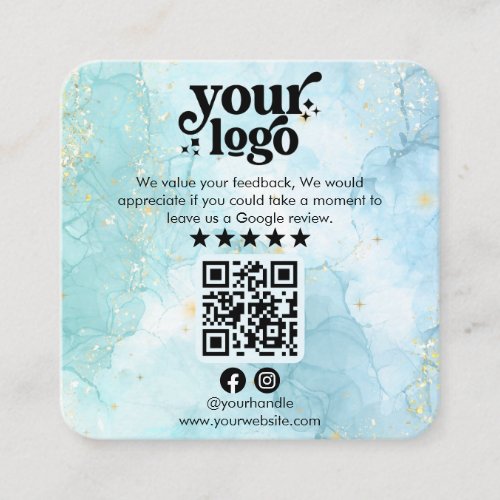 Google Reviews QR Code Modern Logo Business Review Enclosure Card