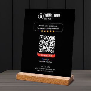 Google Reviews QR Code Rate My Business 5 Star Acrylic Sign