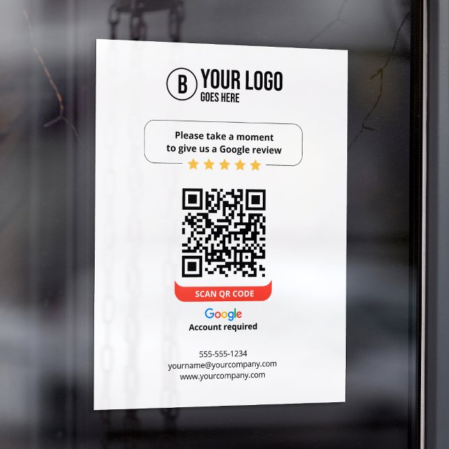 Google Reviews QR Code Rate My Business 5 Star Window Cling (Creator Uploaded)