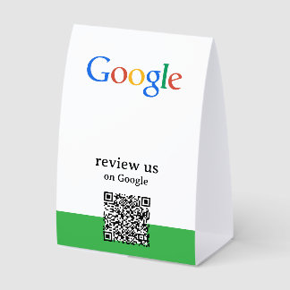 Google Reviews QR Code Table Top Paper Table Tent