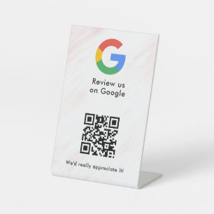 Google reviews qr code tabletop sign