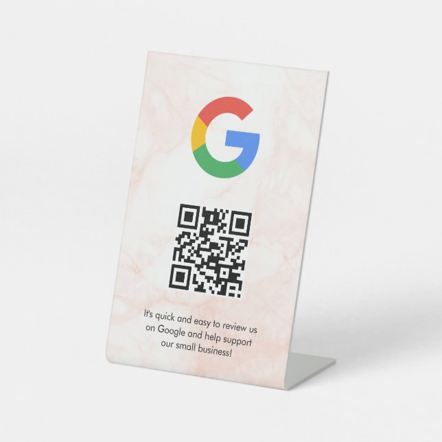 Google reviews qr code tabletop sign (Front)