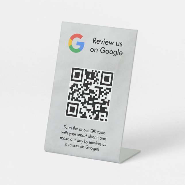 Google reviews qr code tabletop sign (Front)