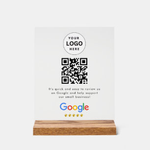Google reviews qr code tabletop sign
