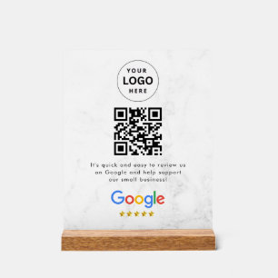 Google reviews qr code tabletop sign