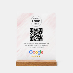 Google reviews qr code tabletop sign