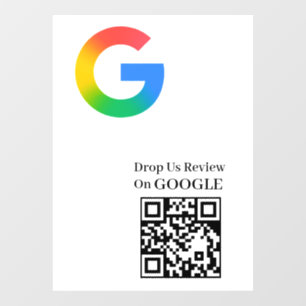 Google Reviews QR Code Window Cling Vinyl Decal