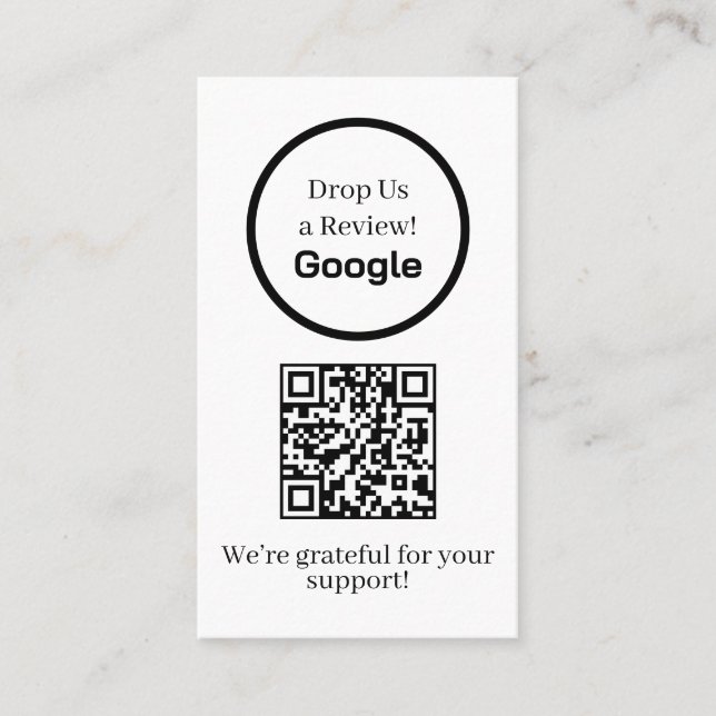 Google Reviews QR | Custom Business Feedback Link Card (Front)