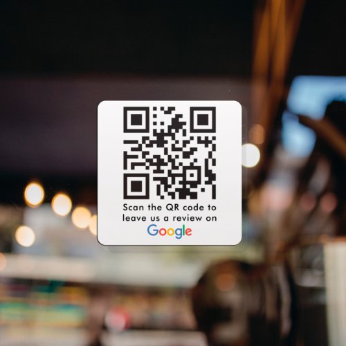 Google Reviews Request With QR Code Square Sticker