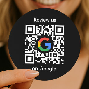 Google Reviews Sticker   QR Code Black Bulk Roll