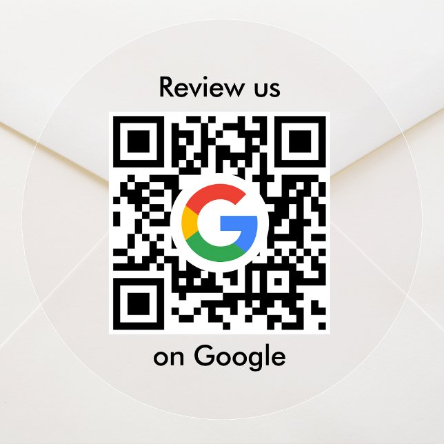 Google Reviews Sticker | QR Code Clear Bulk Roll (Gain Google reviews with this editable sticker template)
