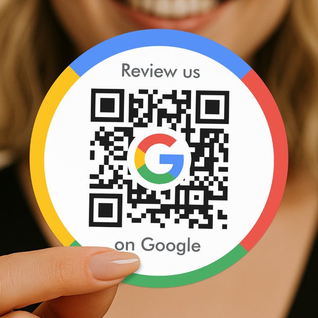 Google Reviews Sticker | QR Code Round Bulk Roll (Add a Google review call-to-action to order shipping parcels & business mail)