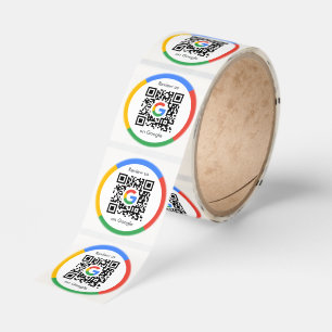 Google Reviews Sticker QR Code Round Bulk Roll