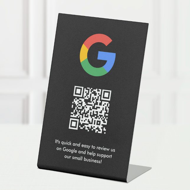 Google Reviews Tabletop Sign | QR Code Black (Creator Uploaded)