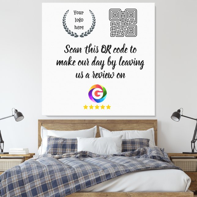 Google Reviews Tabletop Sign | QR Code door Signs (Insitu(Bedroom))
