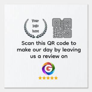 Google Reviews Tabletop Sign QR Code door Signs