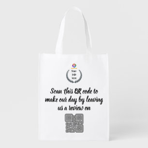 Google Reviews Tabletop Sign QR Code door Signs Grocery Bag