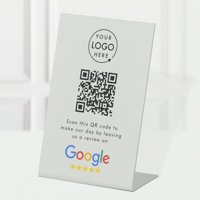 Google Reviews Tabletop Sign | QR Code Pedestal (Creator Uploaded)