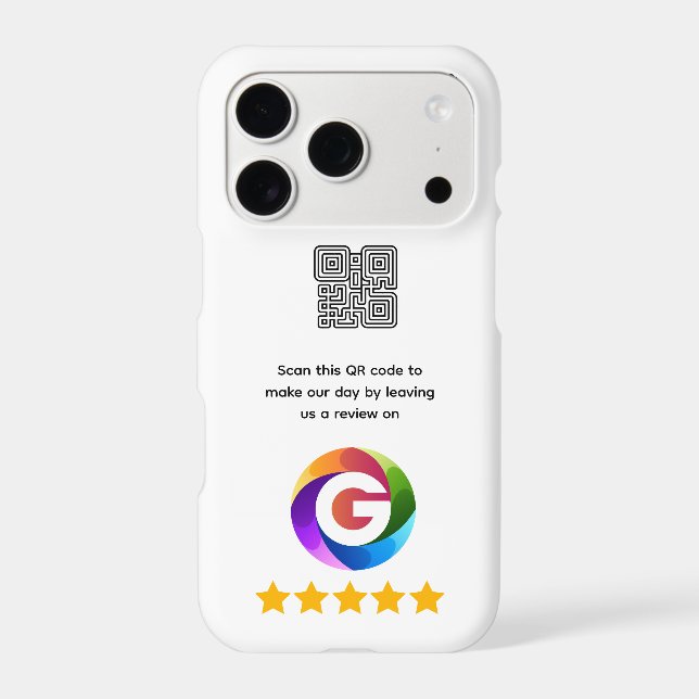 Google Reviews Tabletop Sign | QR Code Pedestal Iphone Case (Back)