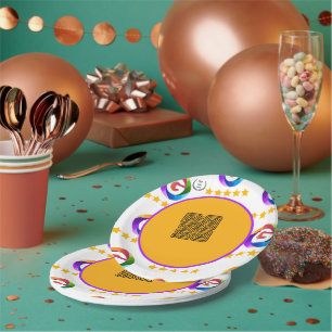 Google Reviews Tabletop Sign QR Code Pedestal Paper Plates