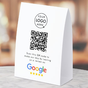 Google Reviews Tabletop Sign   QR Code Table Tent