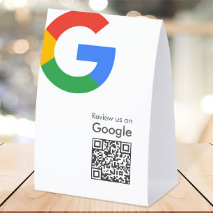 Google Reviews Tabletop Sign   QR Code Table Tent