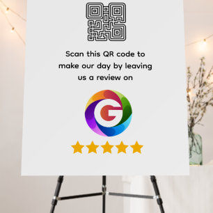 Google Reviews Tabletop Sign QR Code Wall Signs