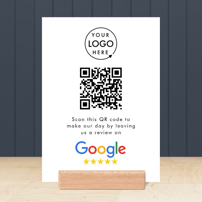 Google Reviews Tabletop Sign | QR Code Wood Block (Creator Uploaded)