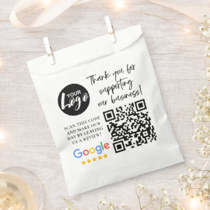 Google Reviews Thank You Logo QR Code Favor Bag