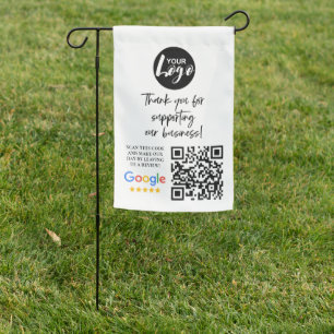 Google Reviews Thank You Logo QR Code Garden Flag
