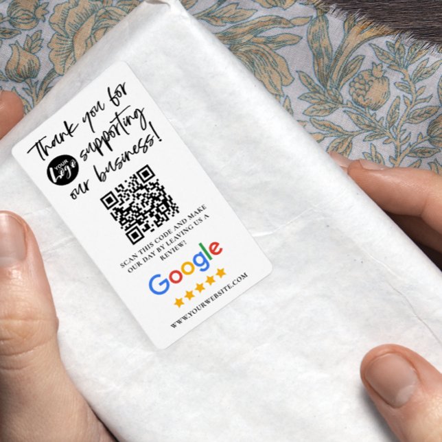Google Reviews Thank You Logo QR Code Label (Creator Uploaded)