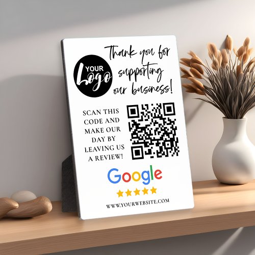 Google Reviews Thank You Logo QR Code Plaque