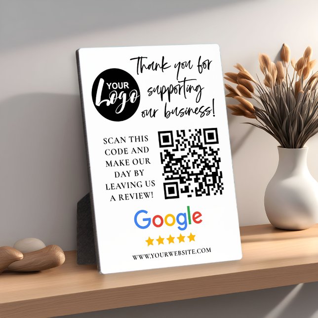 Google Reviews Thank You Logo QR Code Plaque (Creator Uploaded)