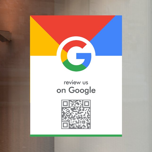 Google Reviews Window Cling | QR Code Vinyl Decal (Gain Google reviews & grow your business with this editable  rating request window cling decal sign.)