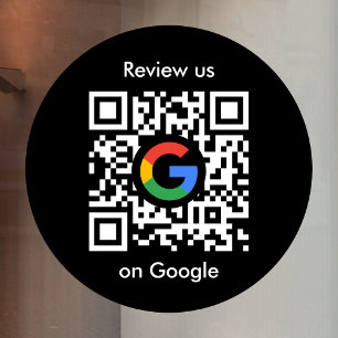 Google Reviews Window Cling QR Code Vinyl Decal