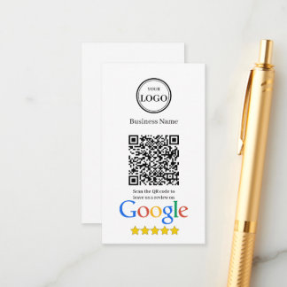 Google Reviews With QR Code And Business Logo Enclosure Card