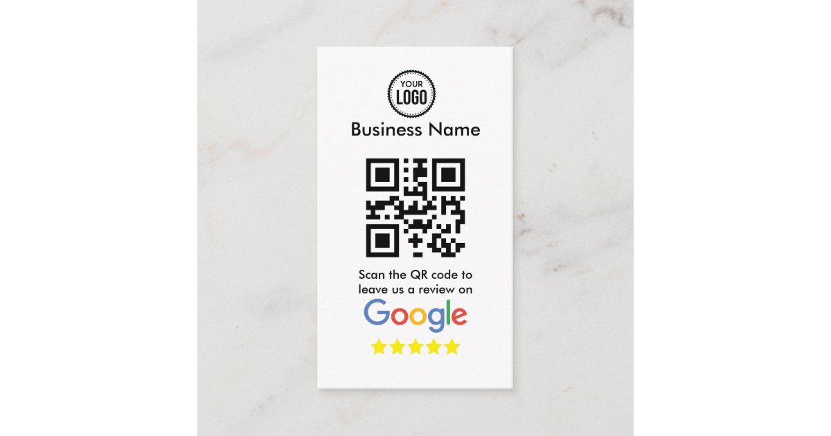 Google Reviews With QR Code And Business Logo Enclosure Card Zazzle