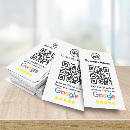 Google Reviews With QR Code And Business Logo Enclosure Card