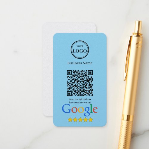 Google Reviews With QR Code And Business Logo Enclosure Card