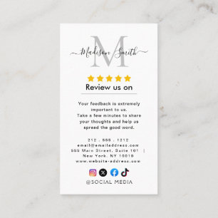 Google Reviews With Thank You And QR Code Business Business Card