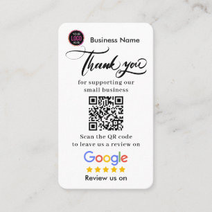 Google Reviews With Thank You And QR Code Business Card