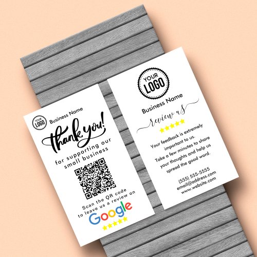 Google Reviews With Thank You And QR Code Business Card