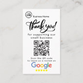 Google Reviews With Thank You And QR Code Business Card (Back)