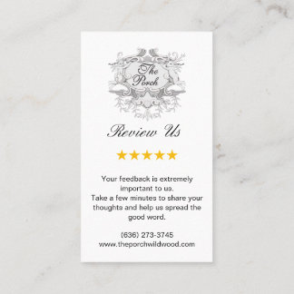 Google Reviews With Thank You and QR Code Business Card
