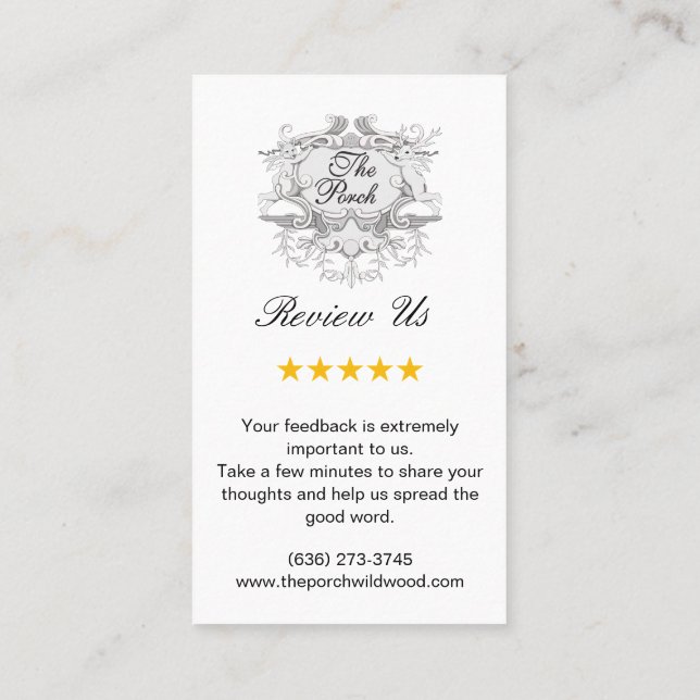 Google Reviews With Thank You and QR Code Business Card (Back)