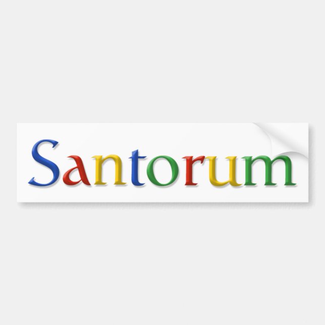 Google Santorum Bumper Sticker (Front)