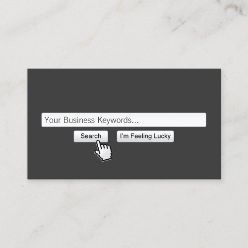 Just Google My Keywords Dark Gray Business Card